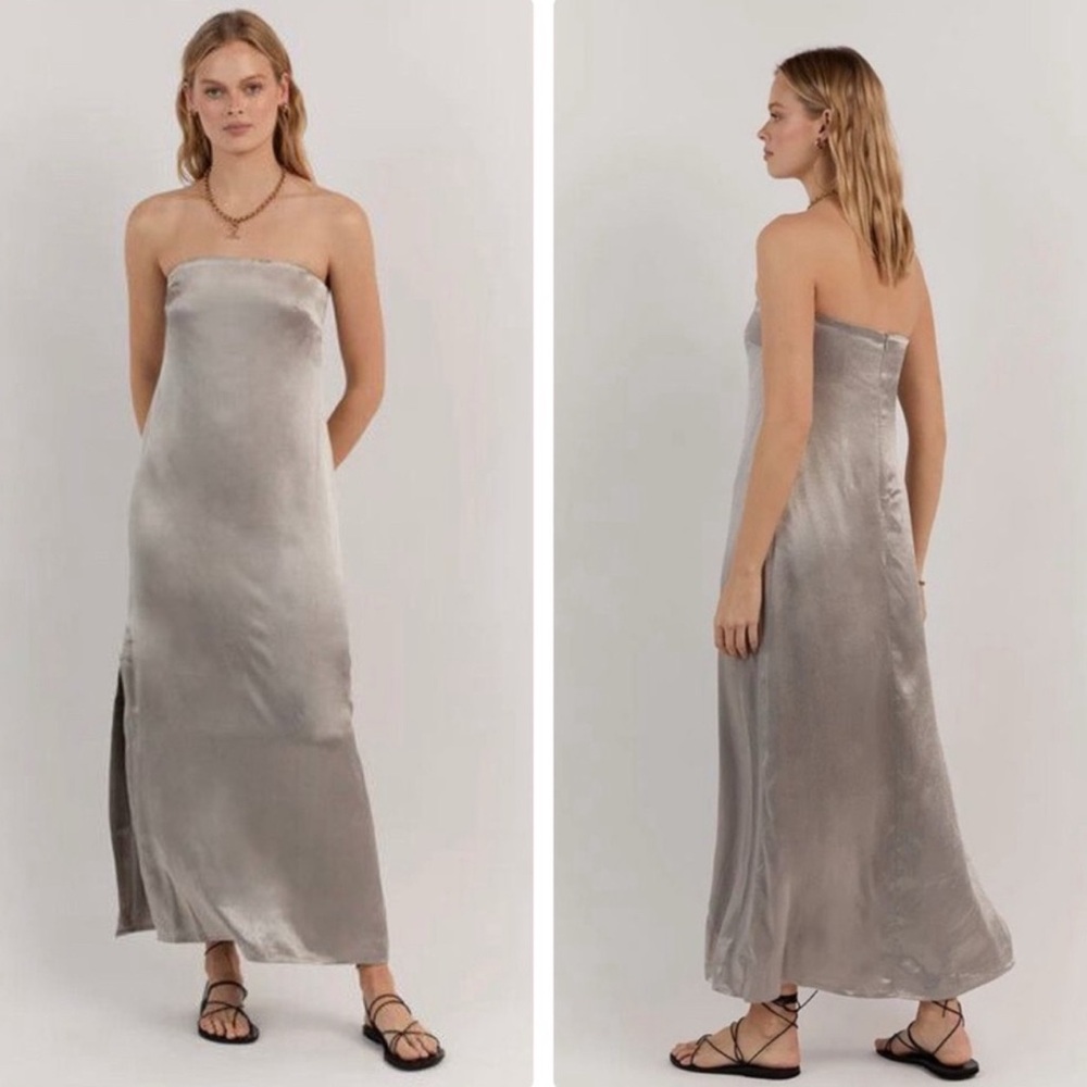 DISSH Silver Pewter MIA Strapless Dress